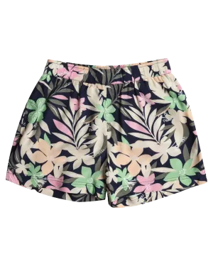 Girls Blue Ocean Floor Shorts in Naval Academy & Ilacabo