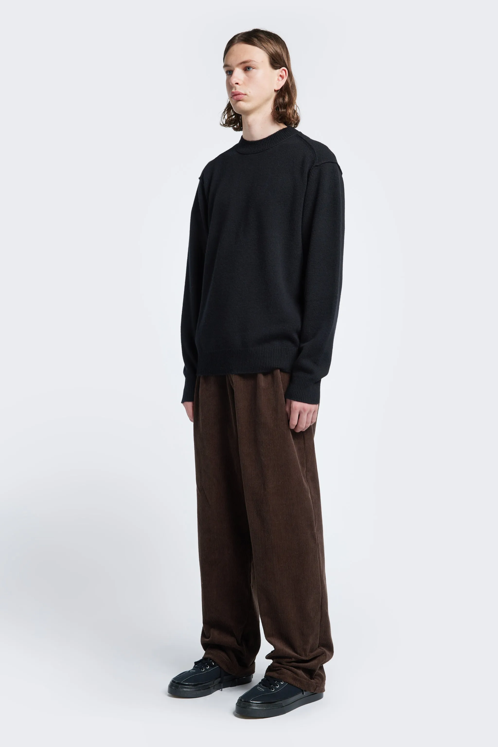 Intake Pleat Cord Pant Chocolate