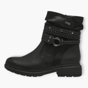 Jana Black Vegan Boots with Chunky Sole and Chain Detail