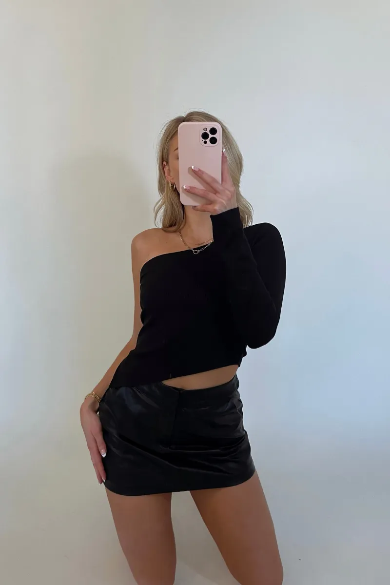 Jaylen Faux Leather Mini Skort