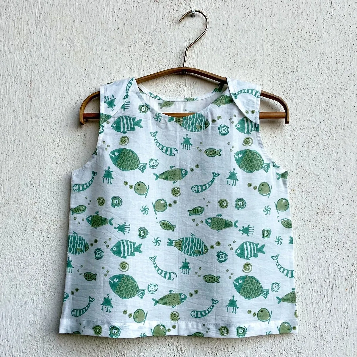 Kids Unisex Organic Cotton Koi Jhabla Bag - Patang and Mint Koi