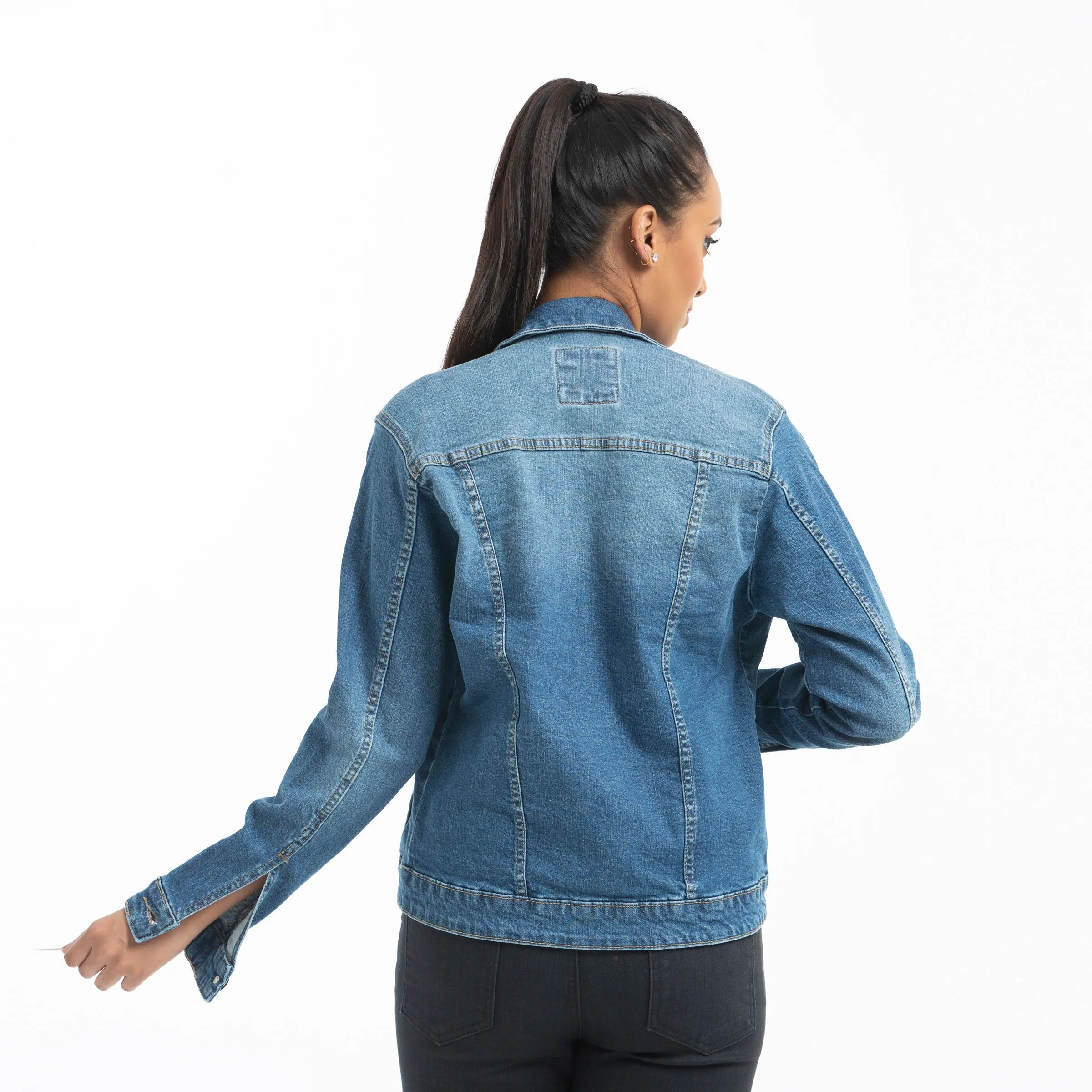 Ladies Denim jacket - Mid Blue