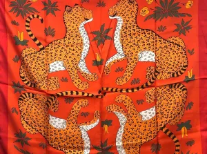 Lady's square | Mulberry Twill Silk Scarf Leopard Orange, 88cm*88cm