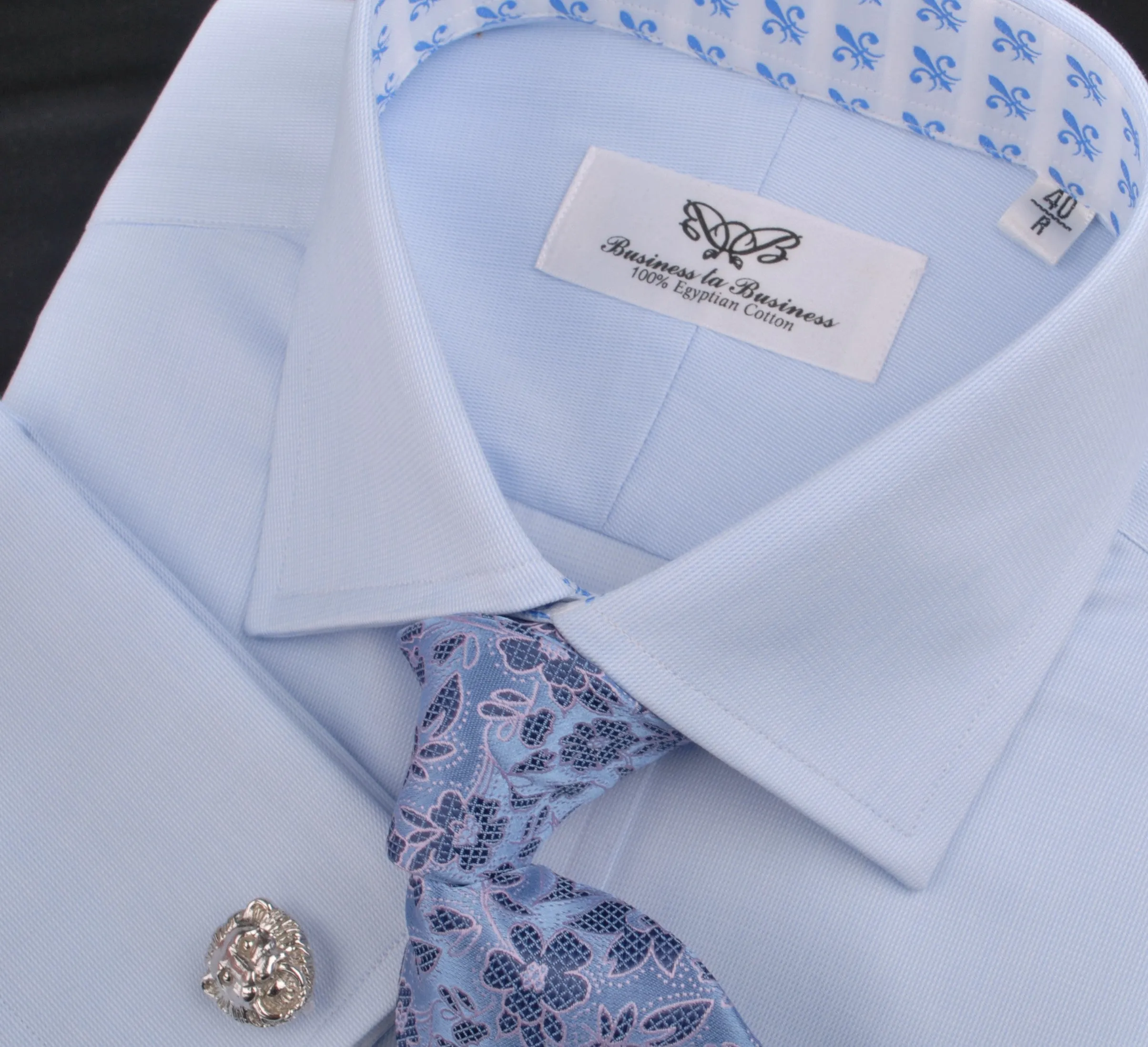 Light Blue Royal Oxford Formal Business Dress Shirt