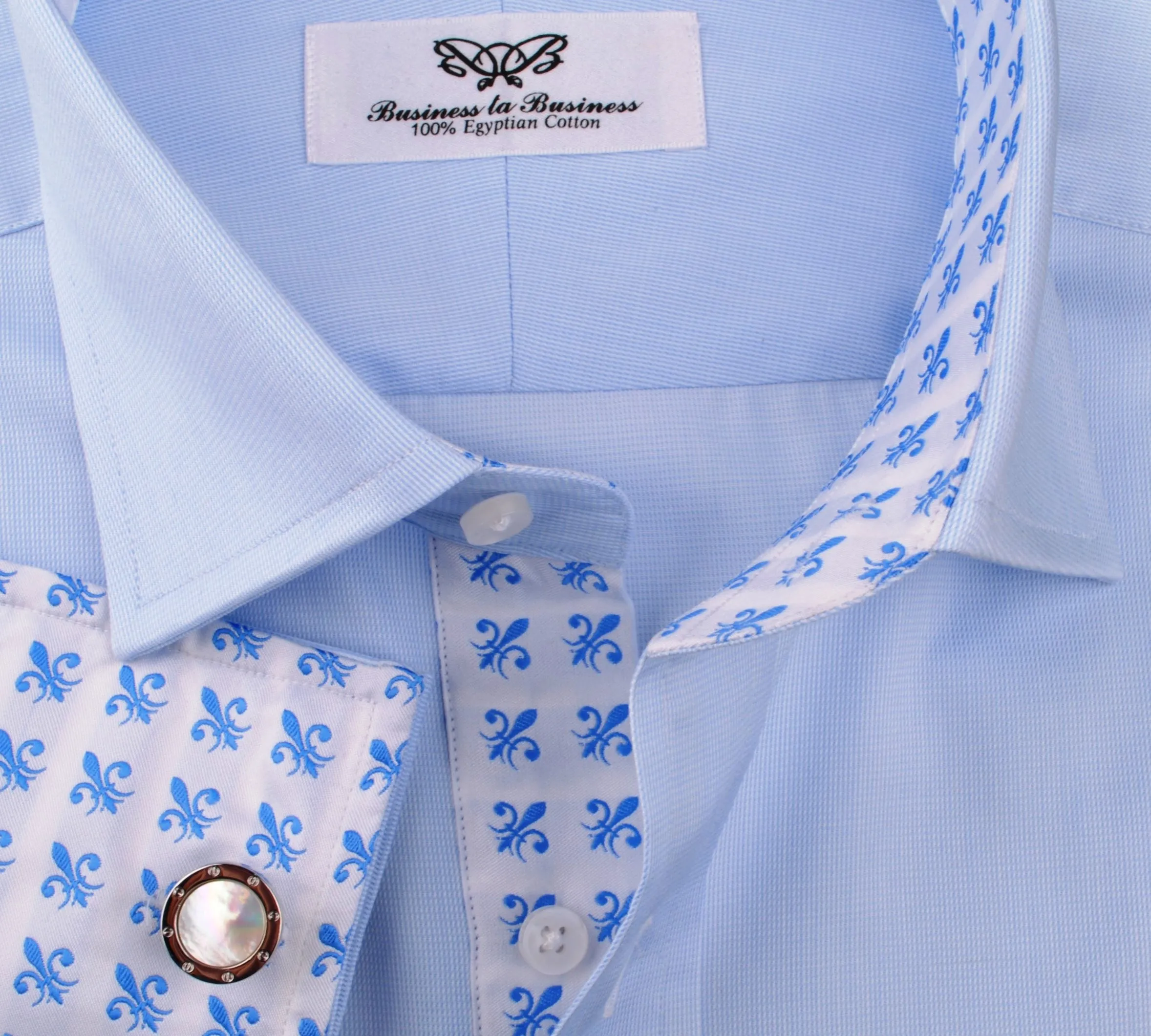 Light Blue Royal Oxford Formal Business Dress Shirt