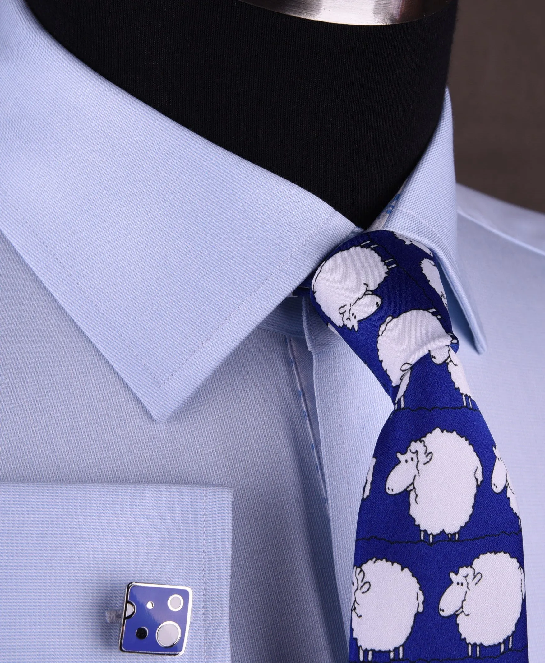 Light Blue Royal Oxford Formal Business Dress Shirt