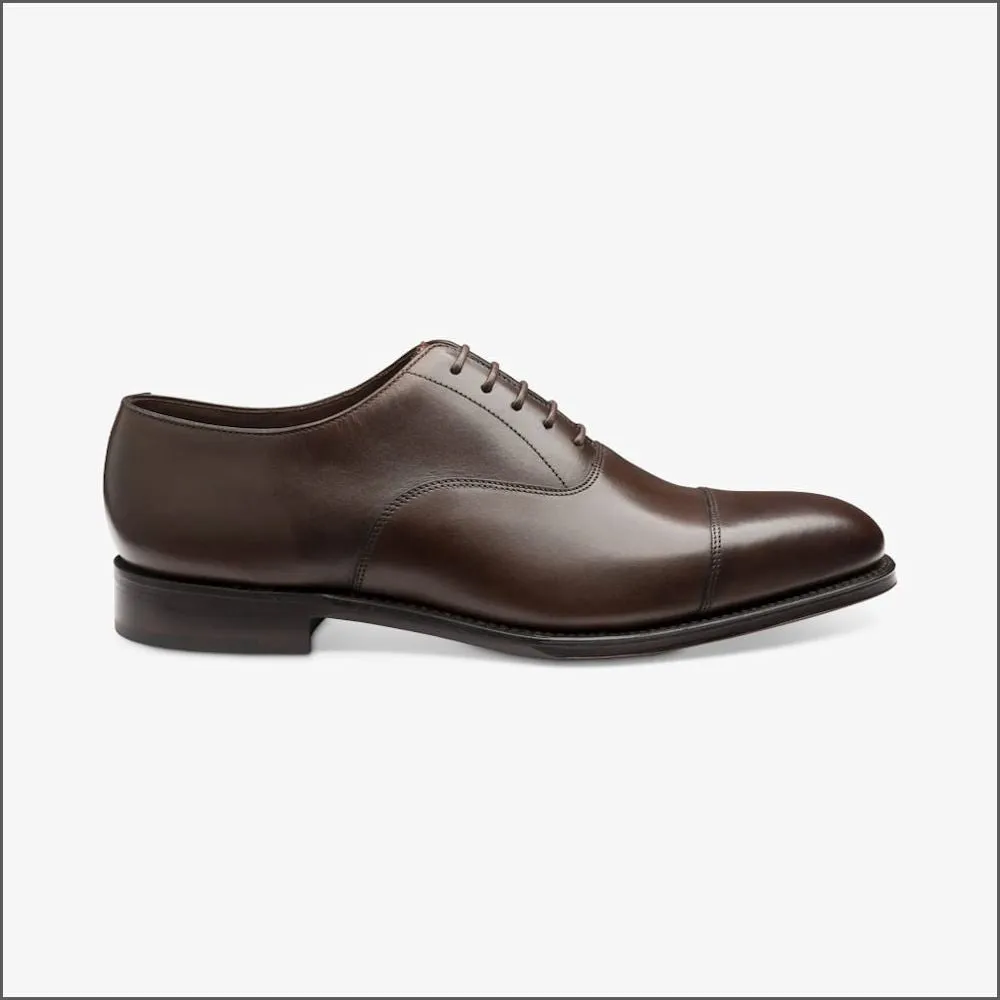 Loake Aldwych Dark Brown Calf Oxford Leather Sole F Fit--