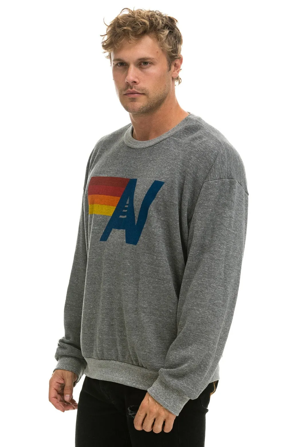 LOGO RELAXED CREW SWEATSHIRT - HEATHER