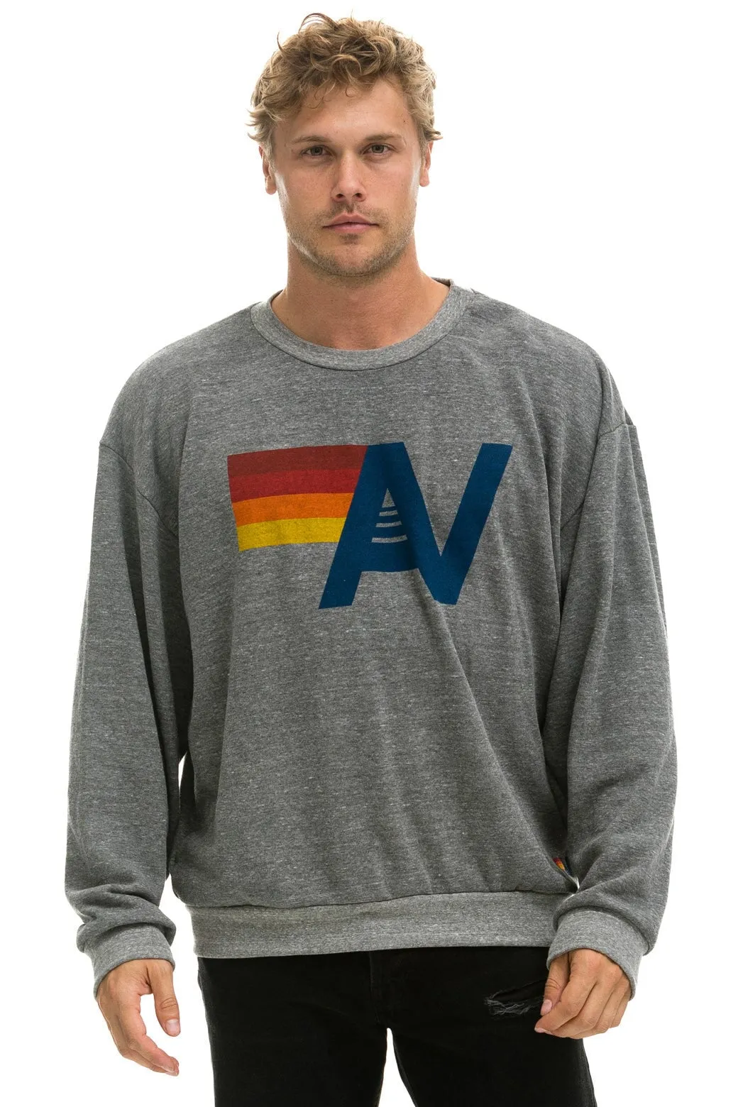 LOGO RELAXED CREW SWEATSHIRT - HEATHER