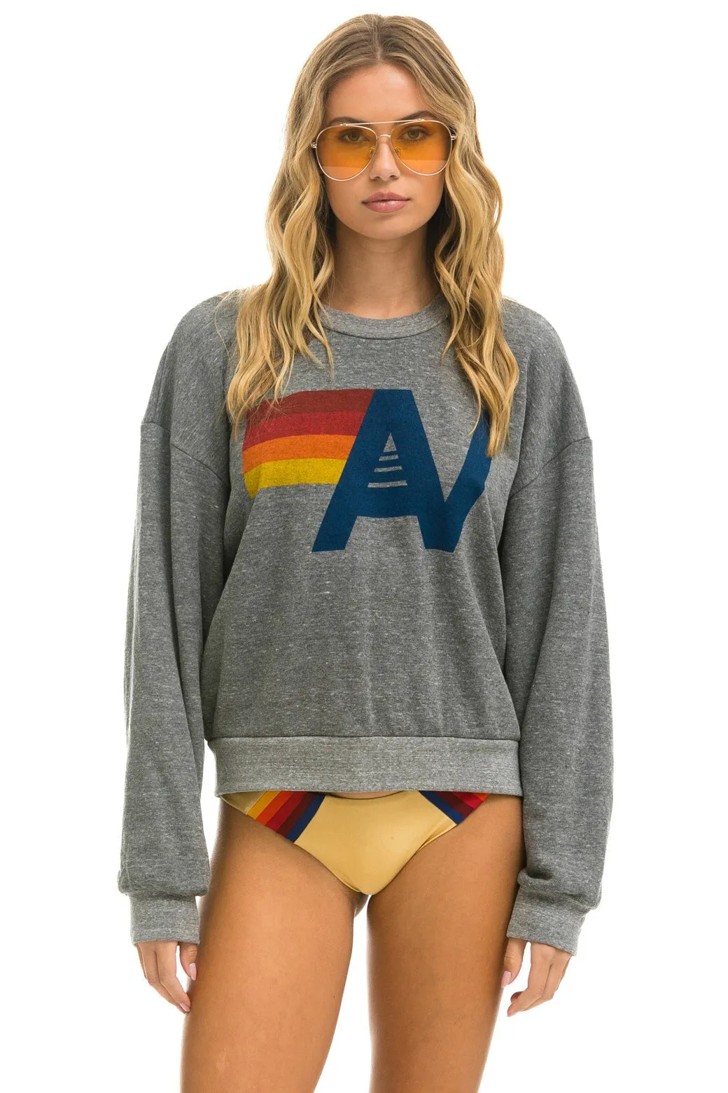 LOGO RELAXED CREW SWEATSHIRT - HEATHER