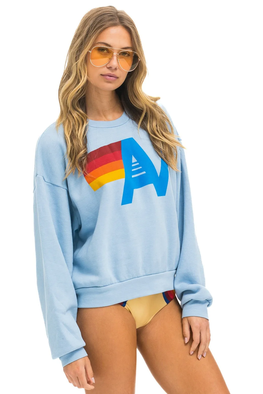 LOGO RELAXED CREW SWEATSHIRT - ICE