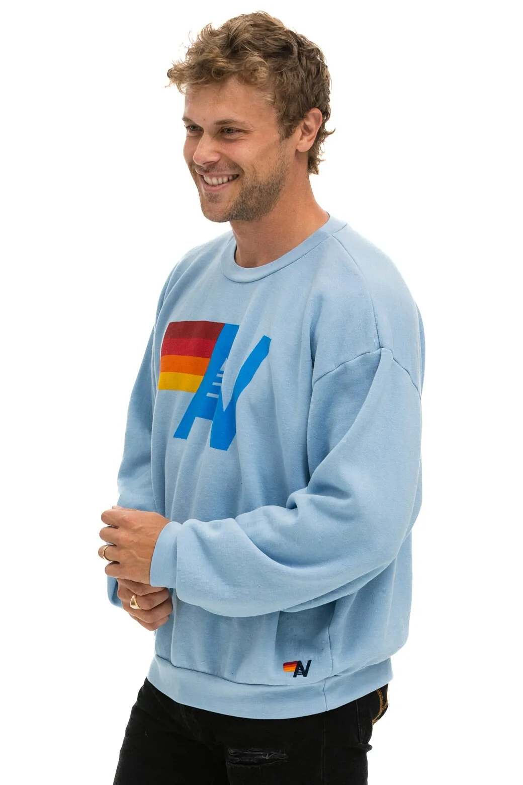 LOGO RELAXED CREW SWEATSHIRT - ICE