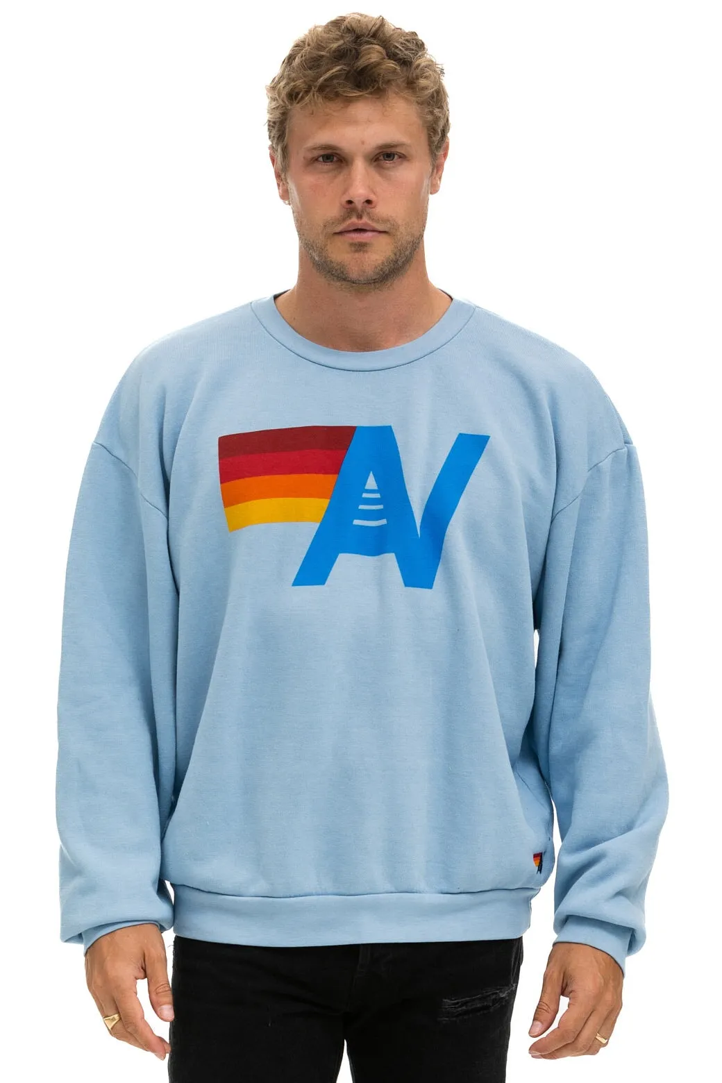 LOGO RELAXED CREW SWEATSHIRT - ICE