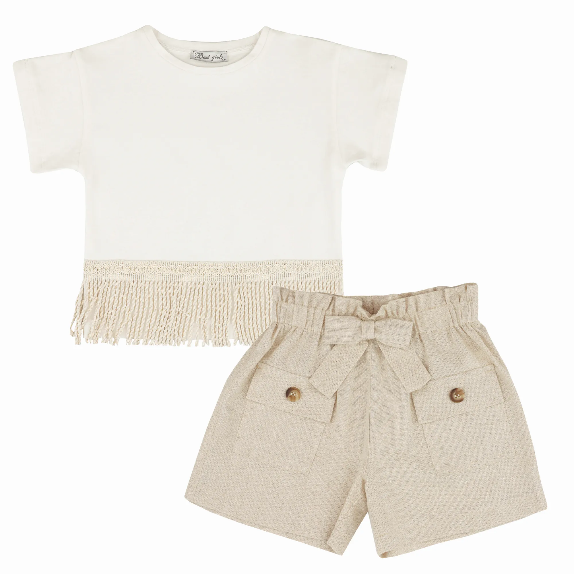 Lux Linen Girls Casual Set