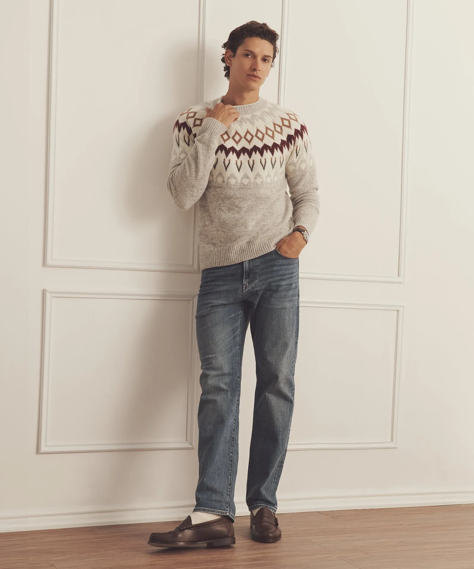 Luxe Cashmere Fair Isle Crewneck