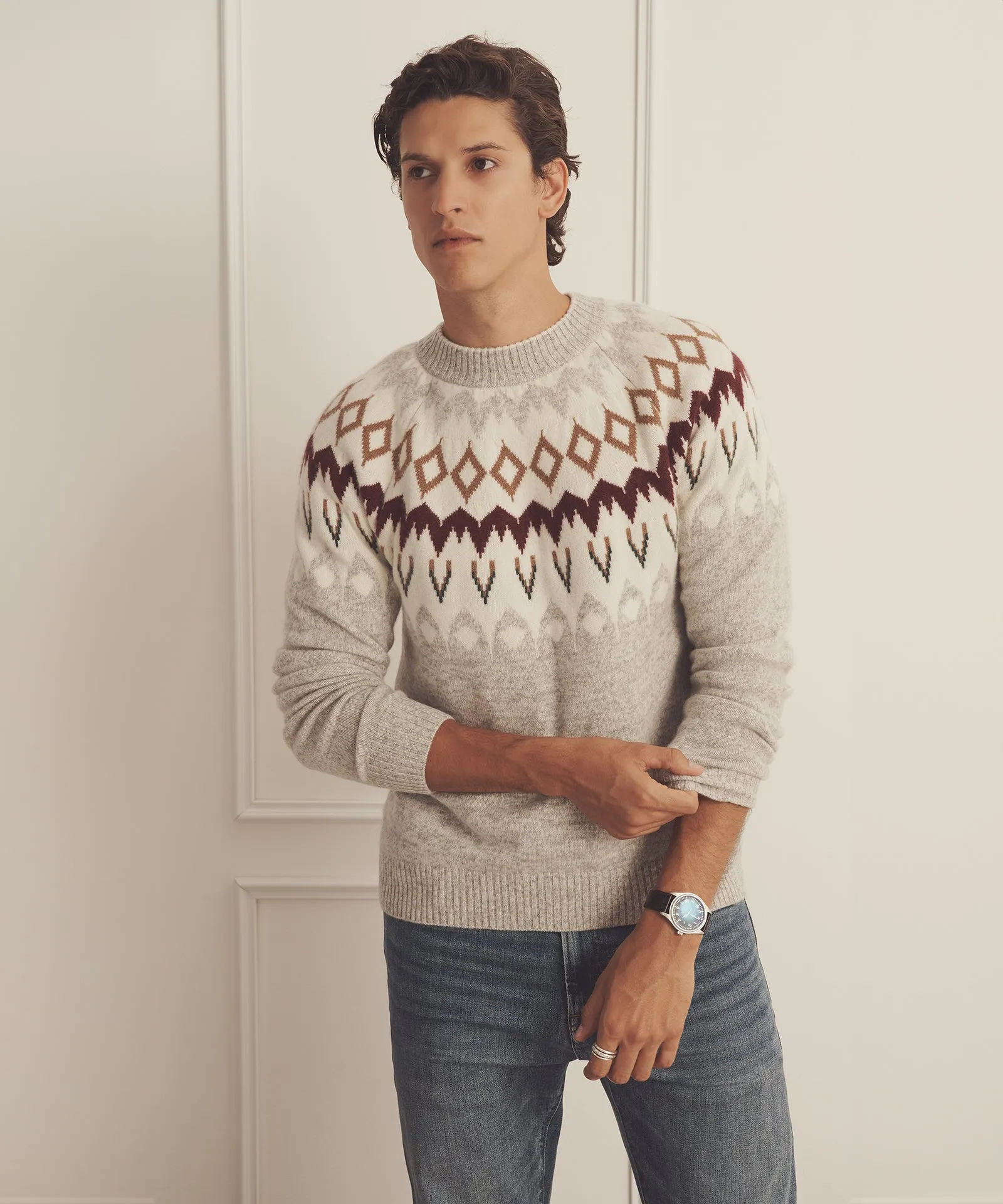 Luxe Cashmere Fair Isle Crewneck