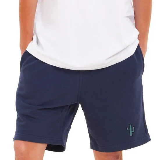 Men summer casual short Dark Blue cactus