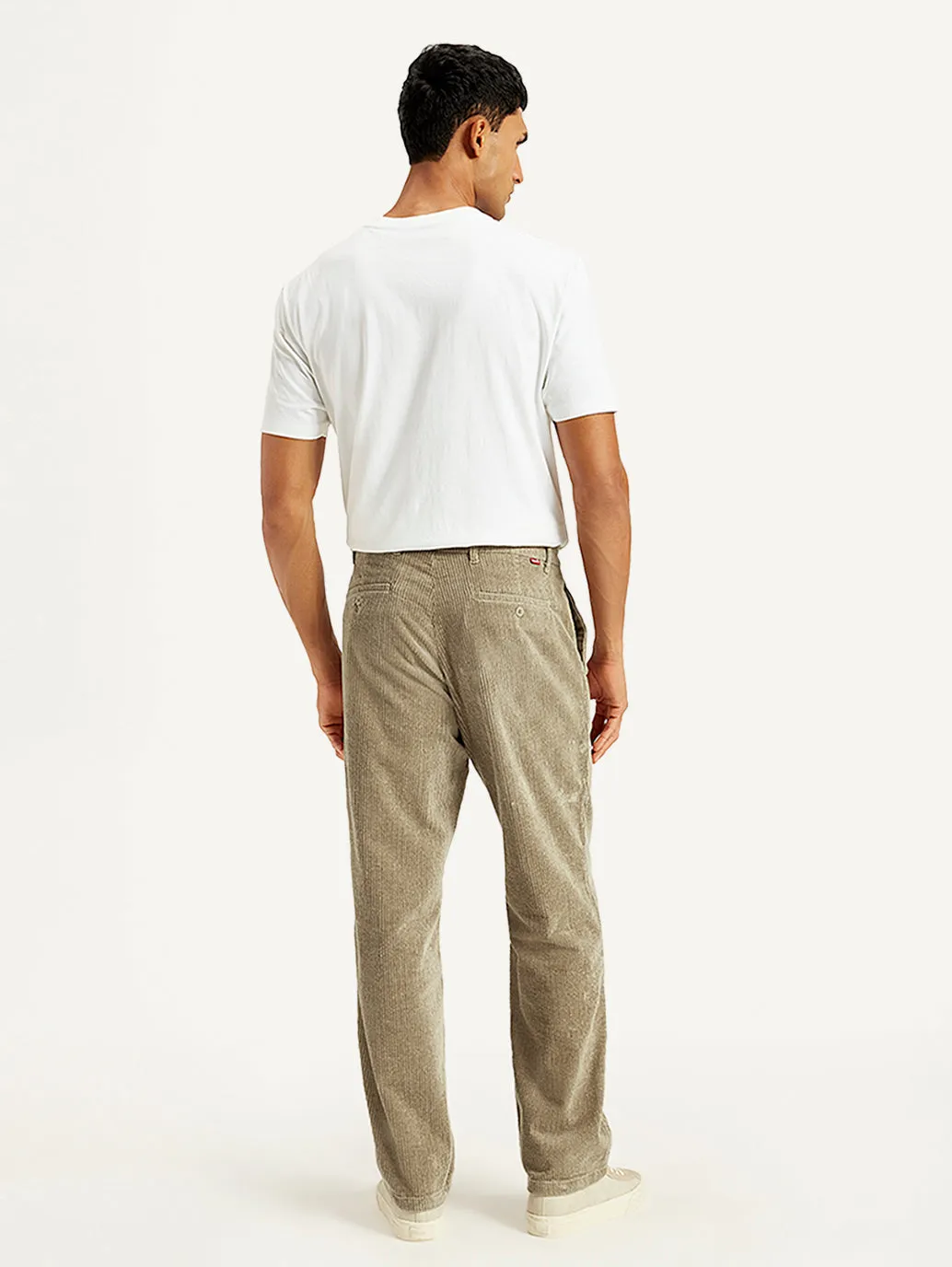 Men's Beige Straight Fit Chinos