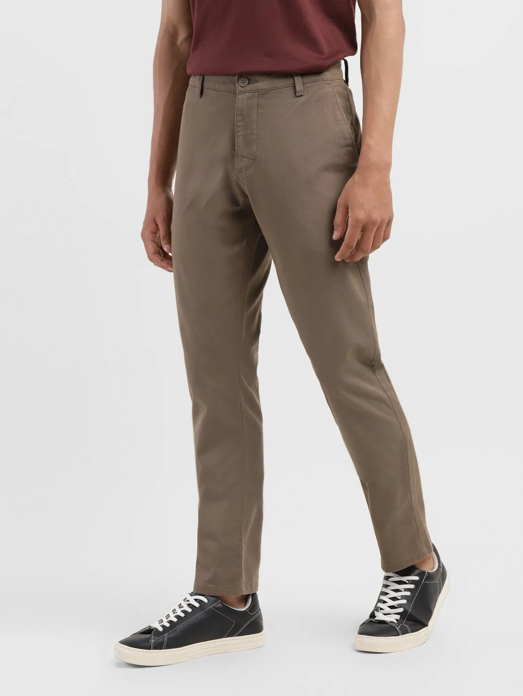 Men's Brown Slim Fit Trousers