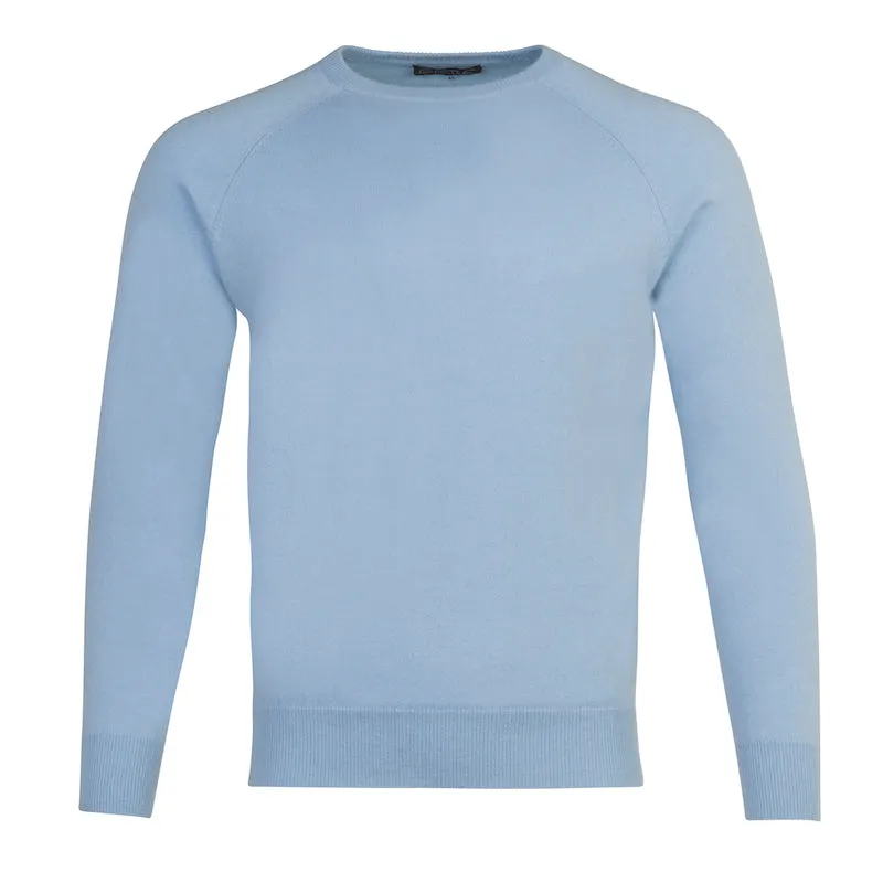 Men's Cashmere Crew Neck in Baby Blue