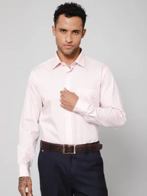 Men's Light Pink Formal Plain Full Sleeve Shirt