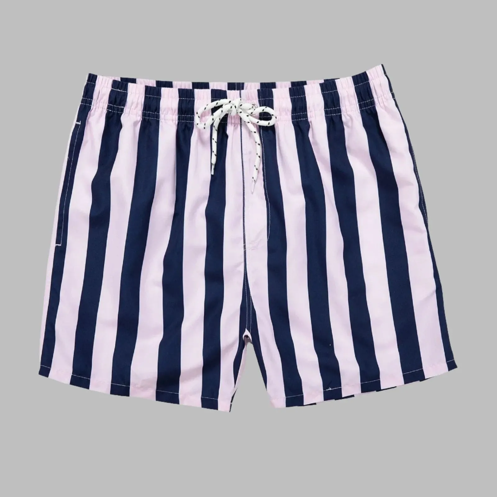 Men's Striped Beach Shorts: Drawstring Swim Trunks, Surfing Boardshorts, Casual Summer Beachwear