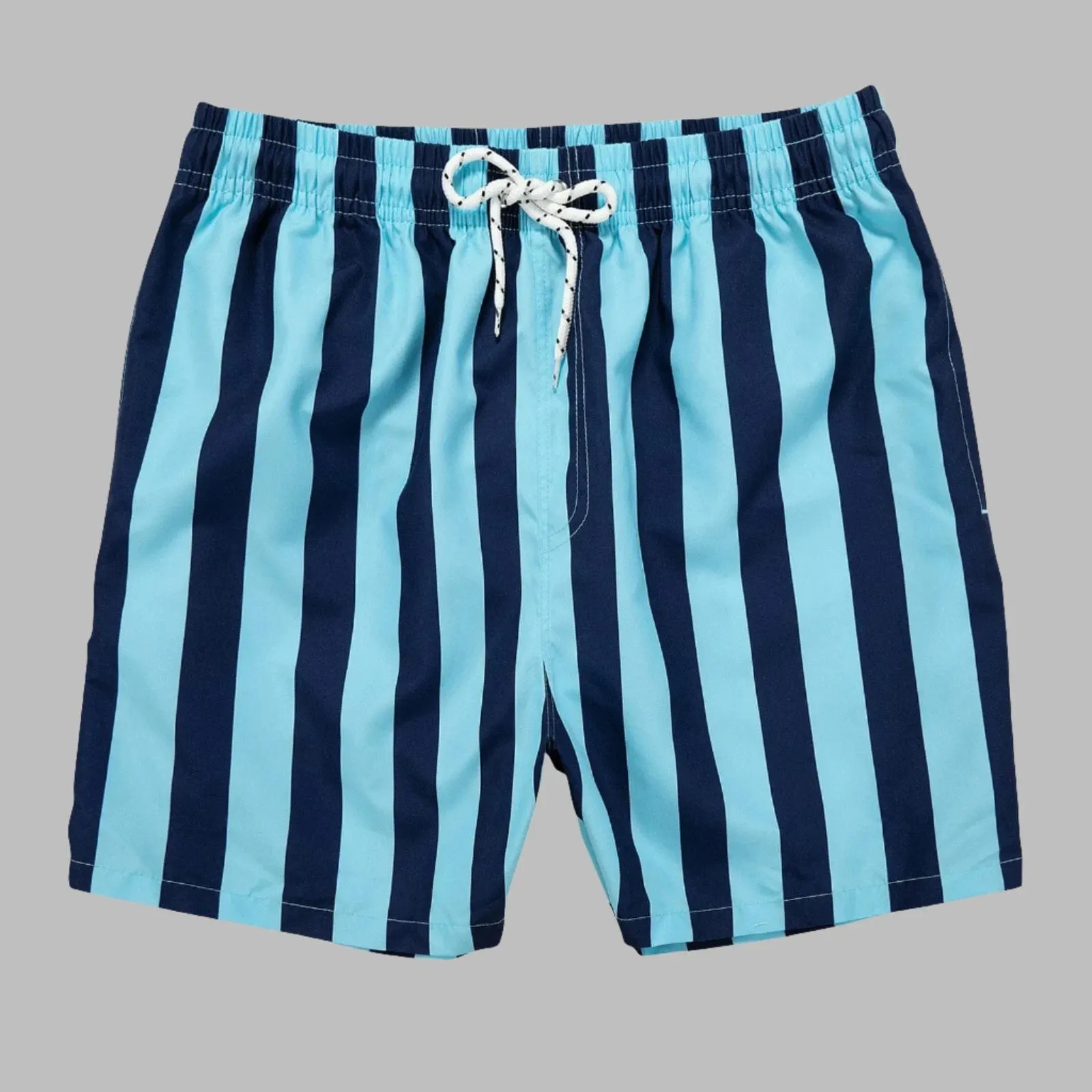 Men's Striped Beach Shorts: Drawstring Swim Trunks, Surfing Boardshorts, Casual Summer Beachwear