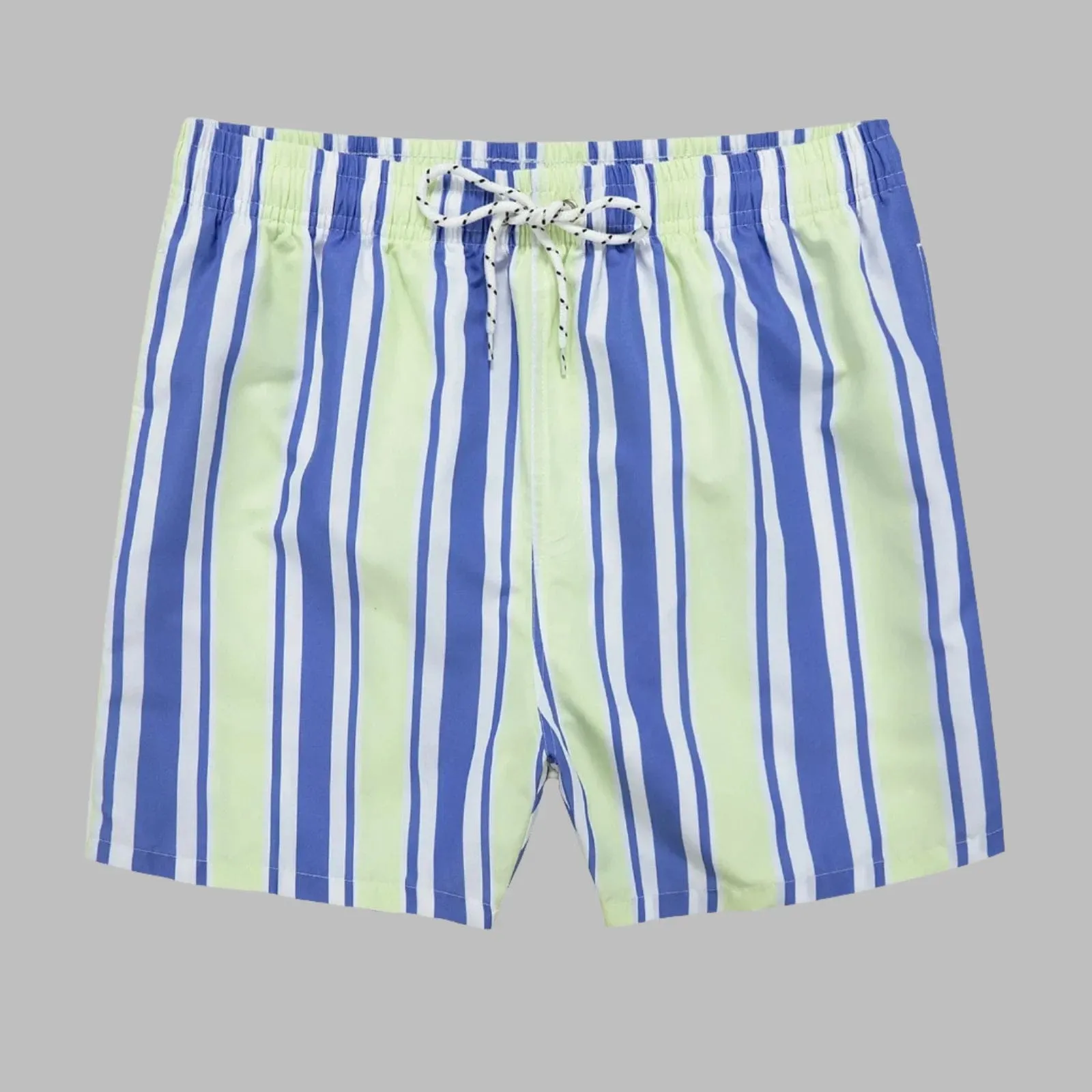 Men's Striped Beach Shorts: Drawstring Swim Trunks, Surfing Boardshorts, Casual Summer Beachwear