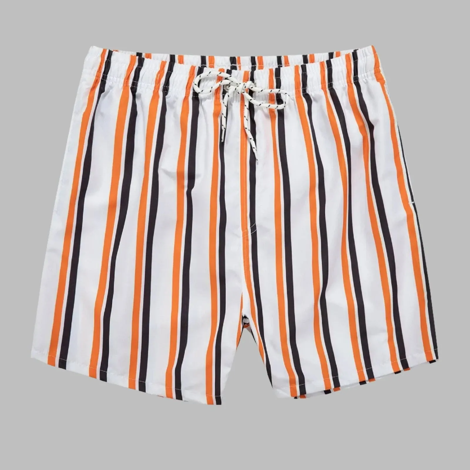 Men's Striped Beach Shorts: Drawstring Swim Trunks, Surfing Boardshorts, Casual Summer Beachwear