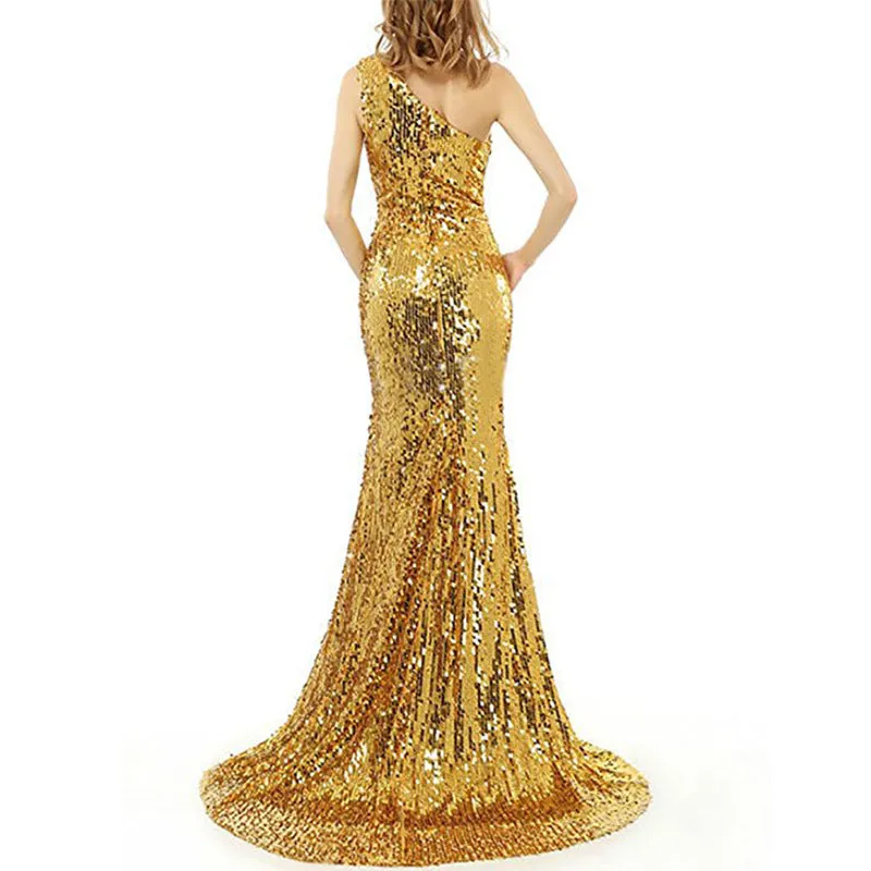 Mermaid Sequin Long Prom Dress Party Gowns Evening Maxi Dress