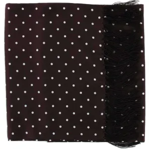 Michelsons of London Wide Polka Dot Silk Scarf - Burgundy