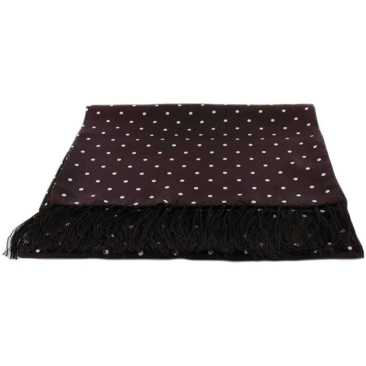 Michelsons of London Wide Polka Dot Silk Scarf - Burgundy