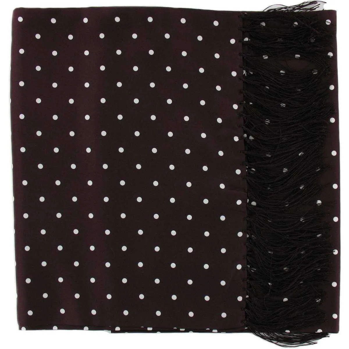 Michelsons of London Wide Polka Dot Silk Scarf - Burgundy