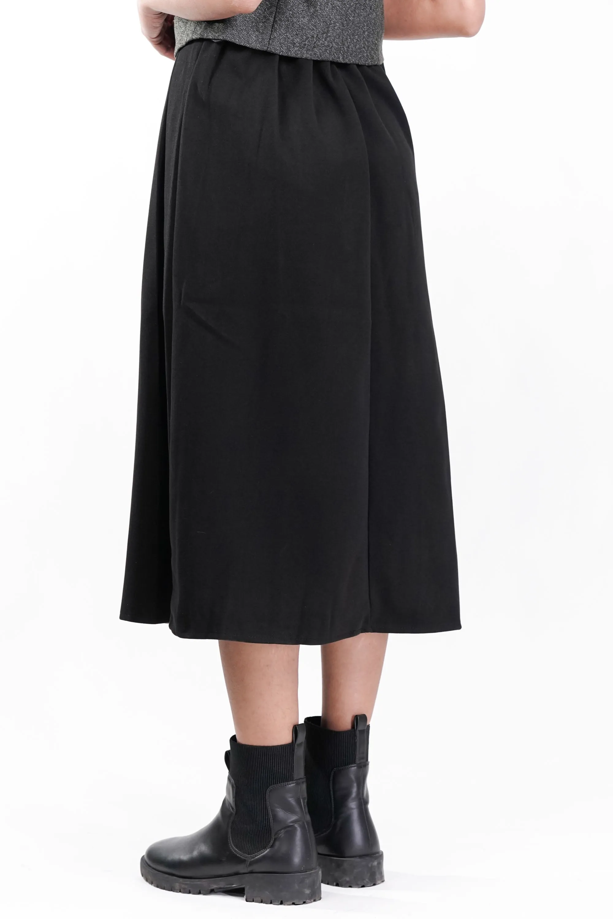 Midnight Suede Pleated Skirt