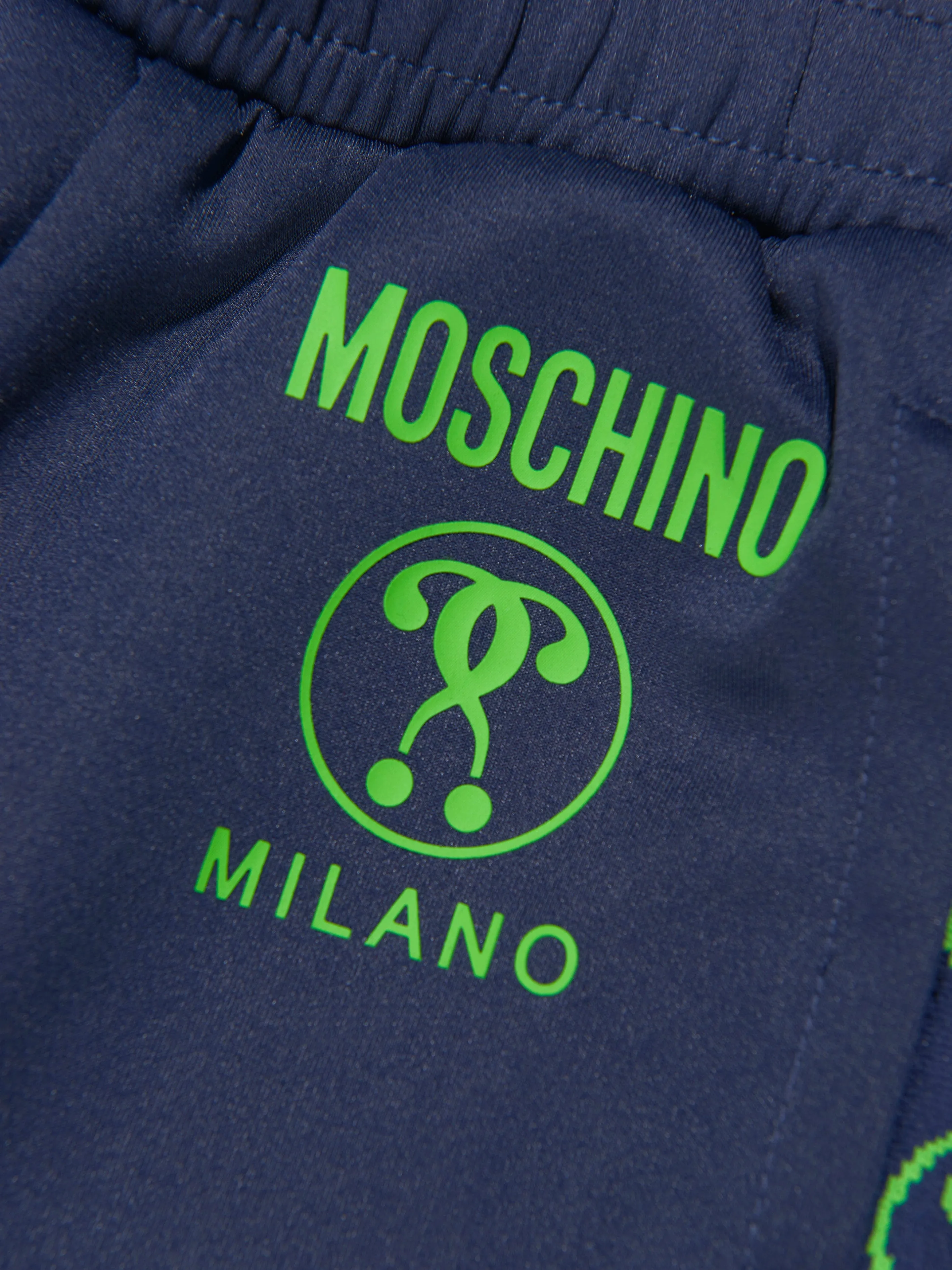 Moschino Boys Milano Logo Bermuda Shorts in Navy