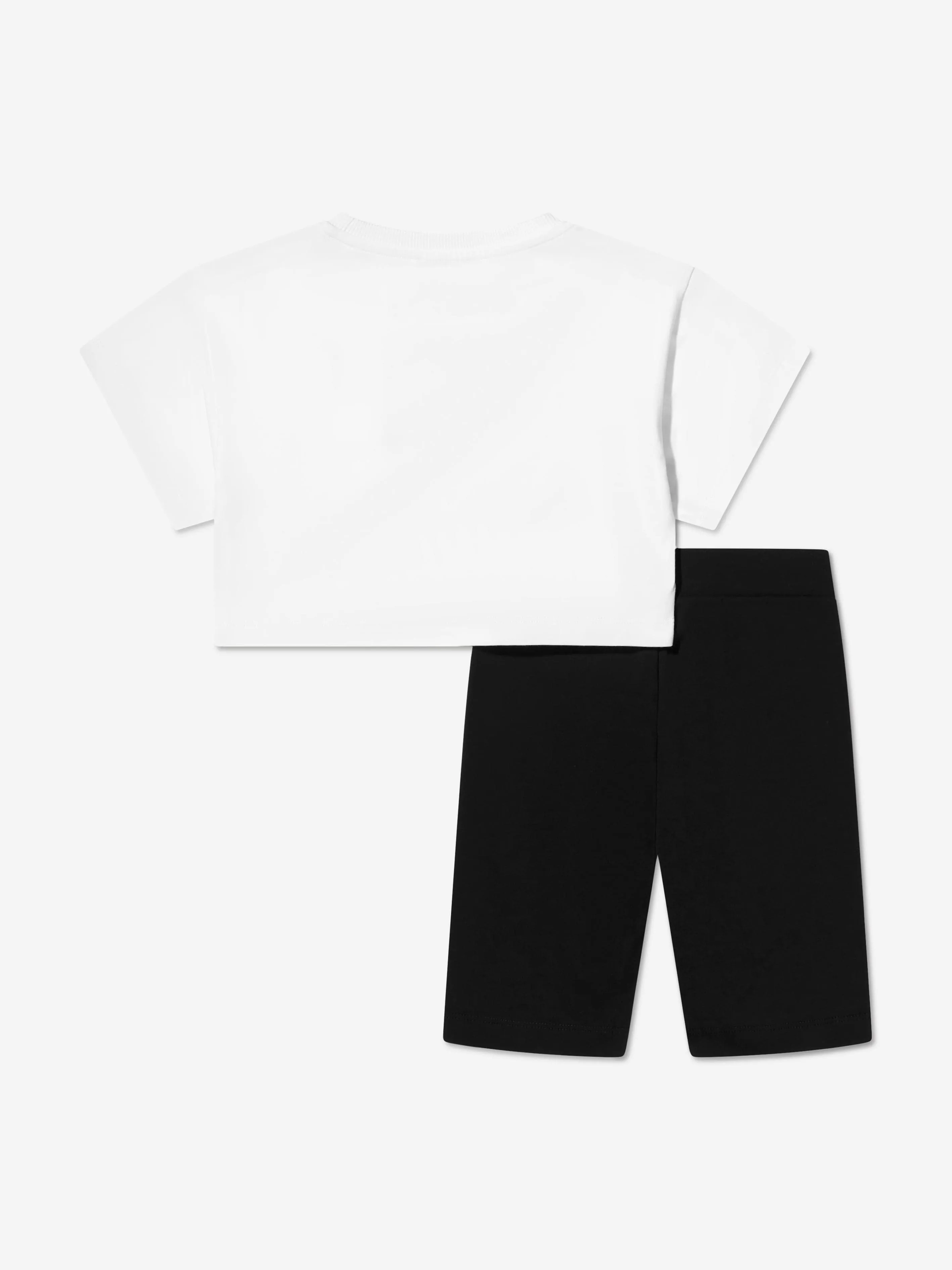 Moschino Girls T-Shirt And Cycling Shorts Set in White