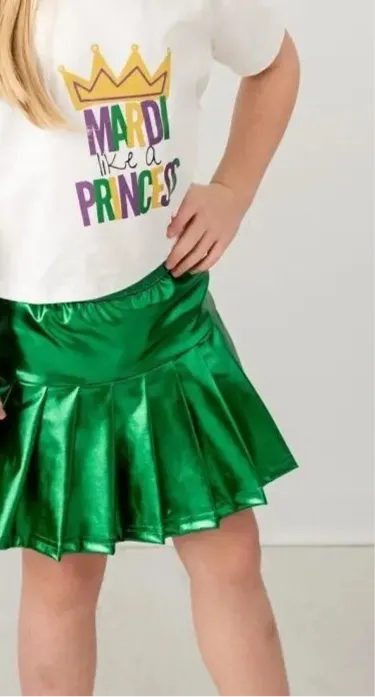 Never Basic Metallic Green Skort