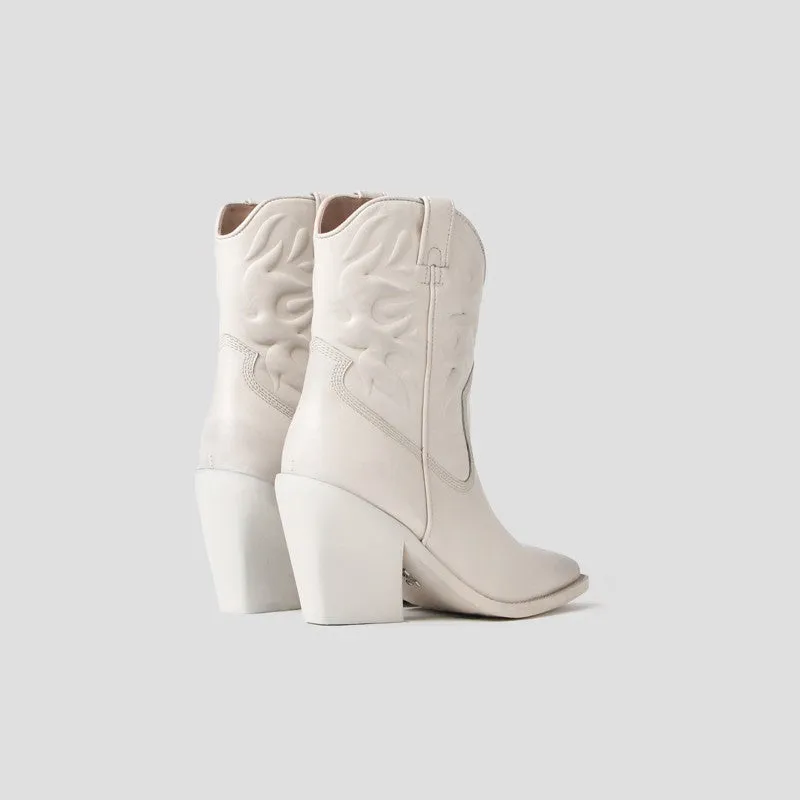 New Kole Off White Low Western Boots