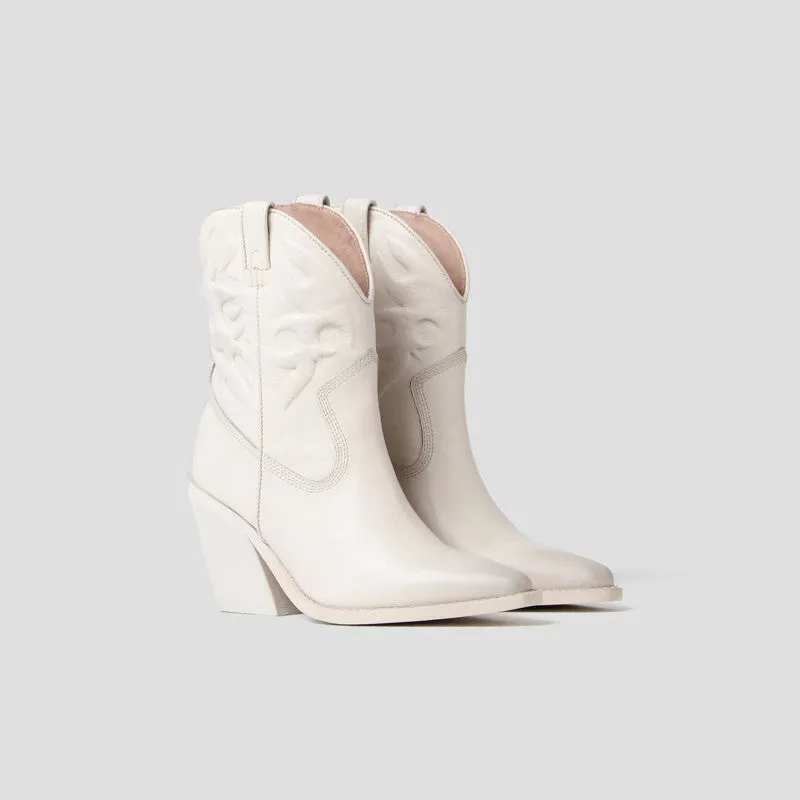 New Kole Off White Low Western Boots