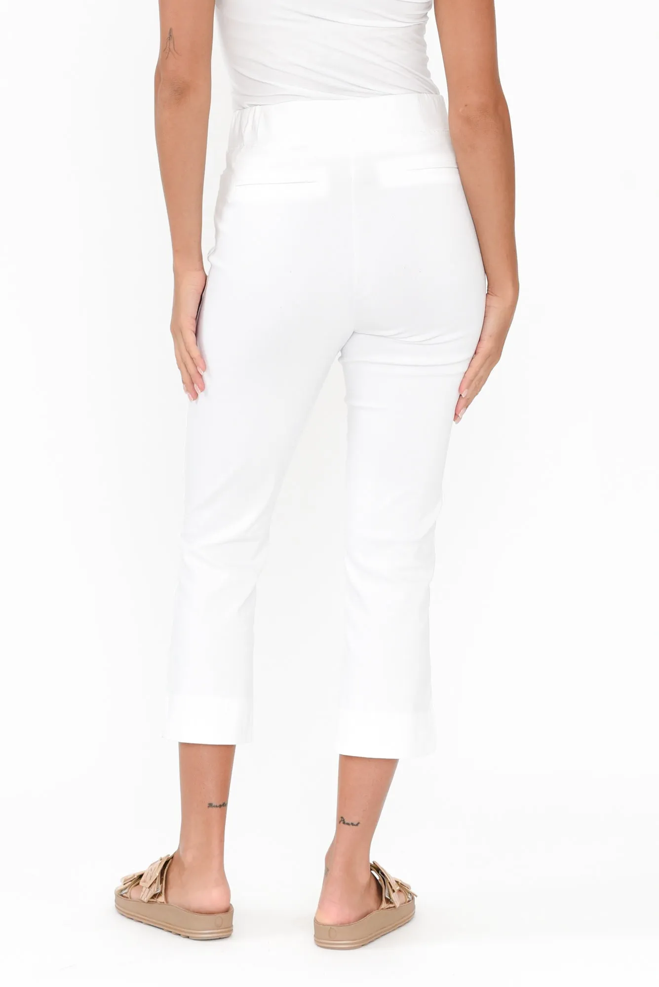 Paula White Stretch Cropped Pants