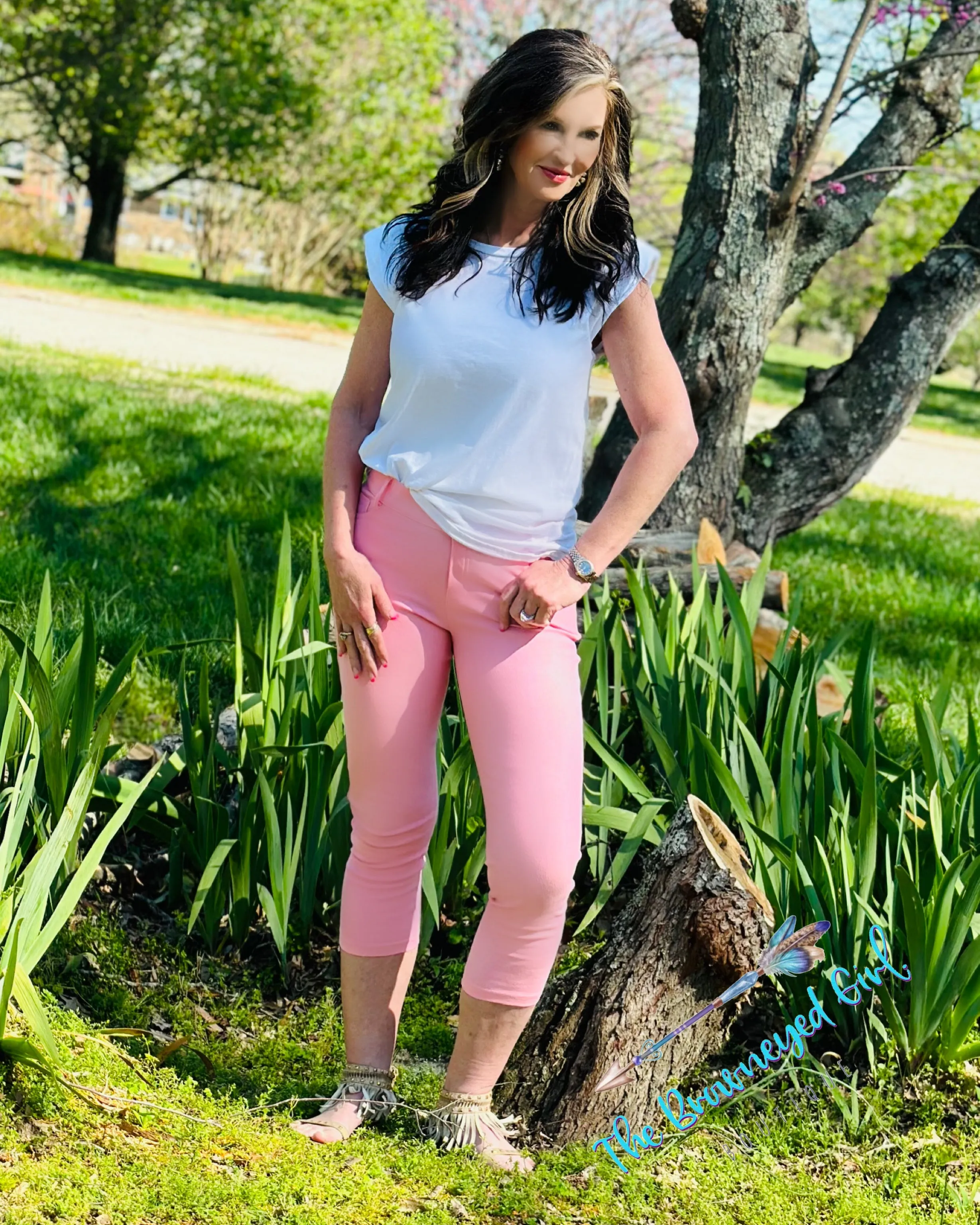 Pink Capri Cropped Pants