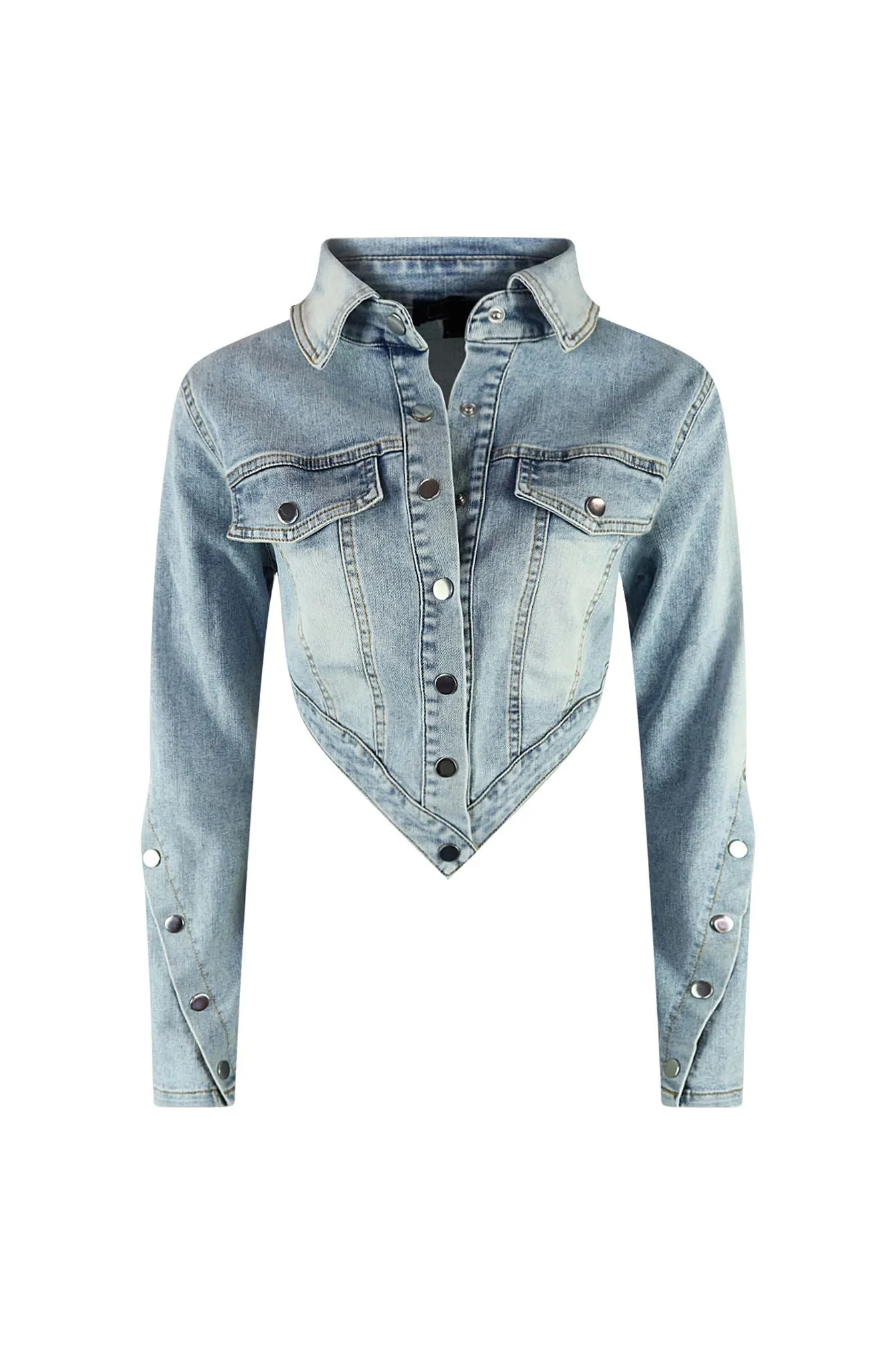 Pleasure Seeker Bottom Down Denim Jacket