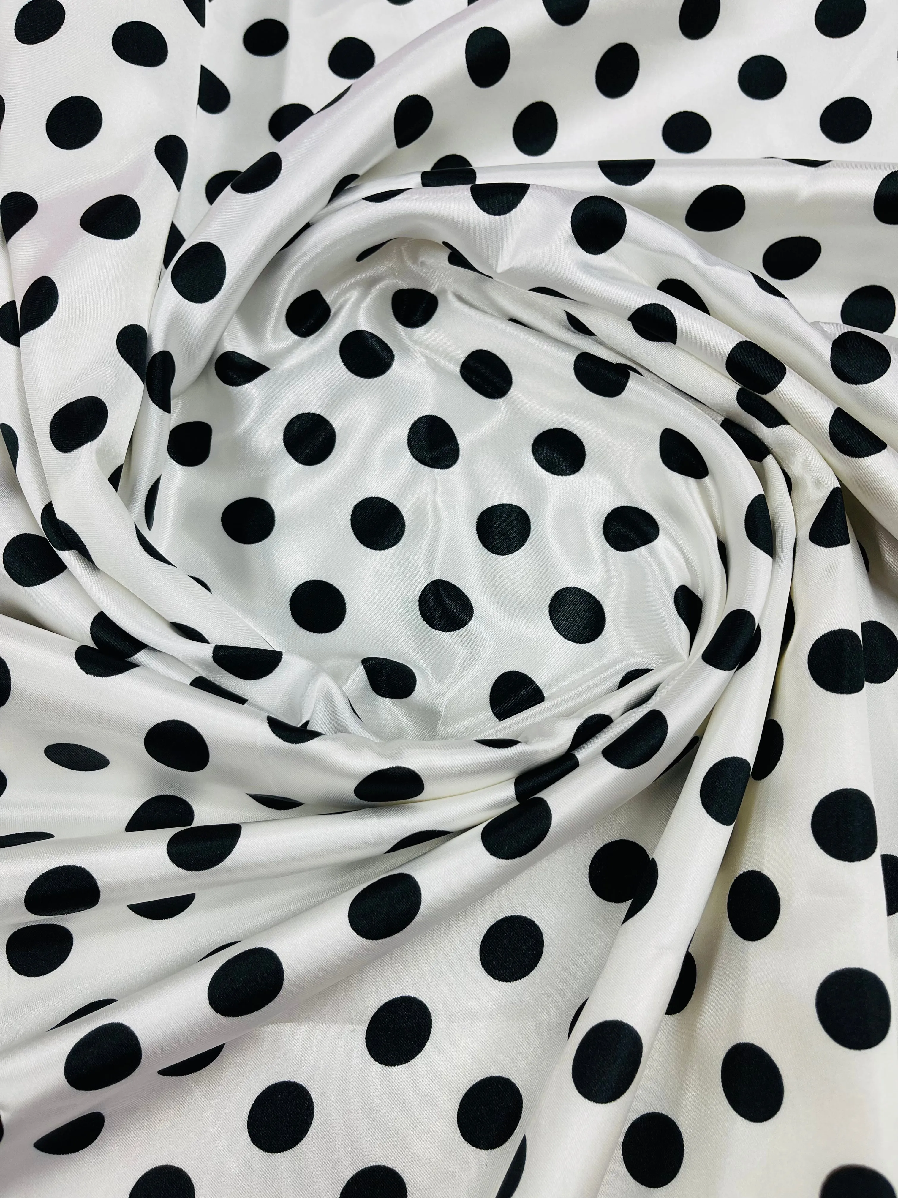 POLKA DOT SATIN CHARMEUSE (by the yard)