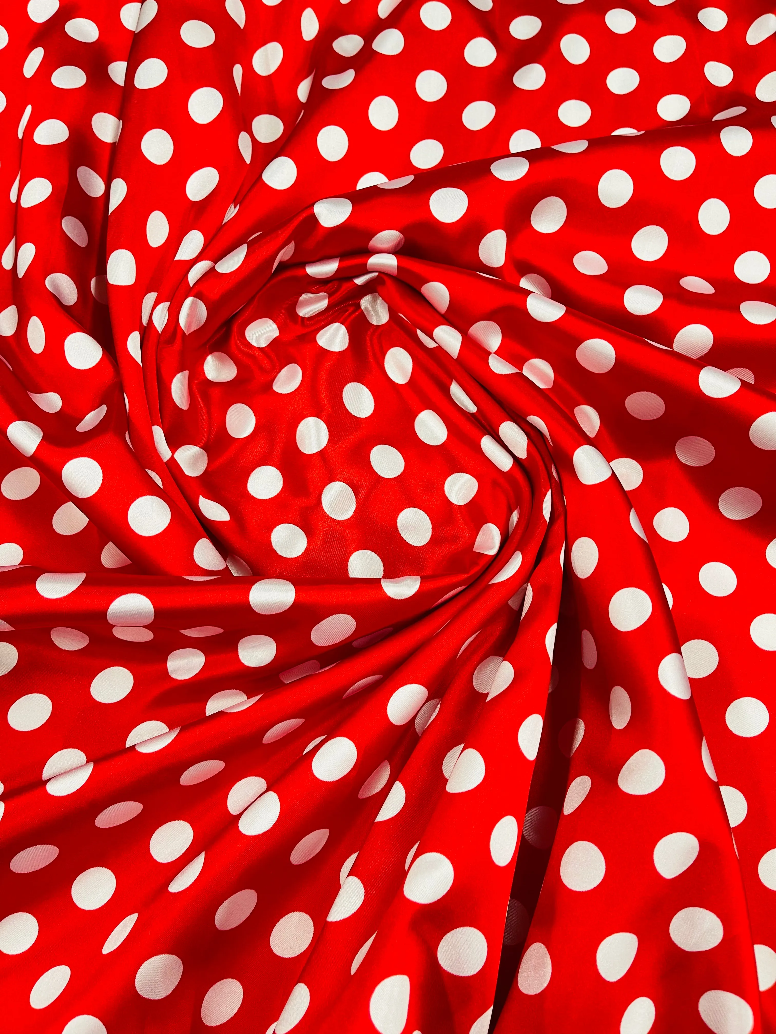 POLKA DOT SATIN CHARMEUSE (by the yard)