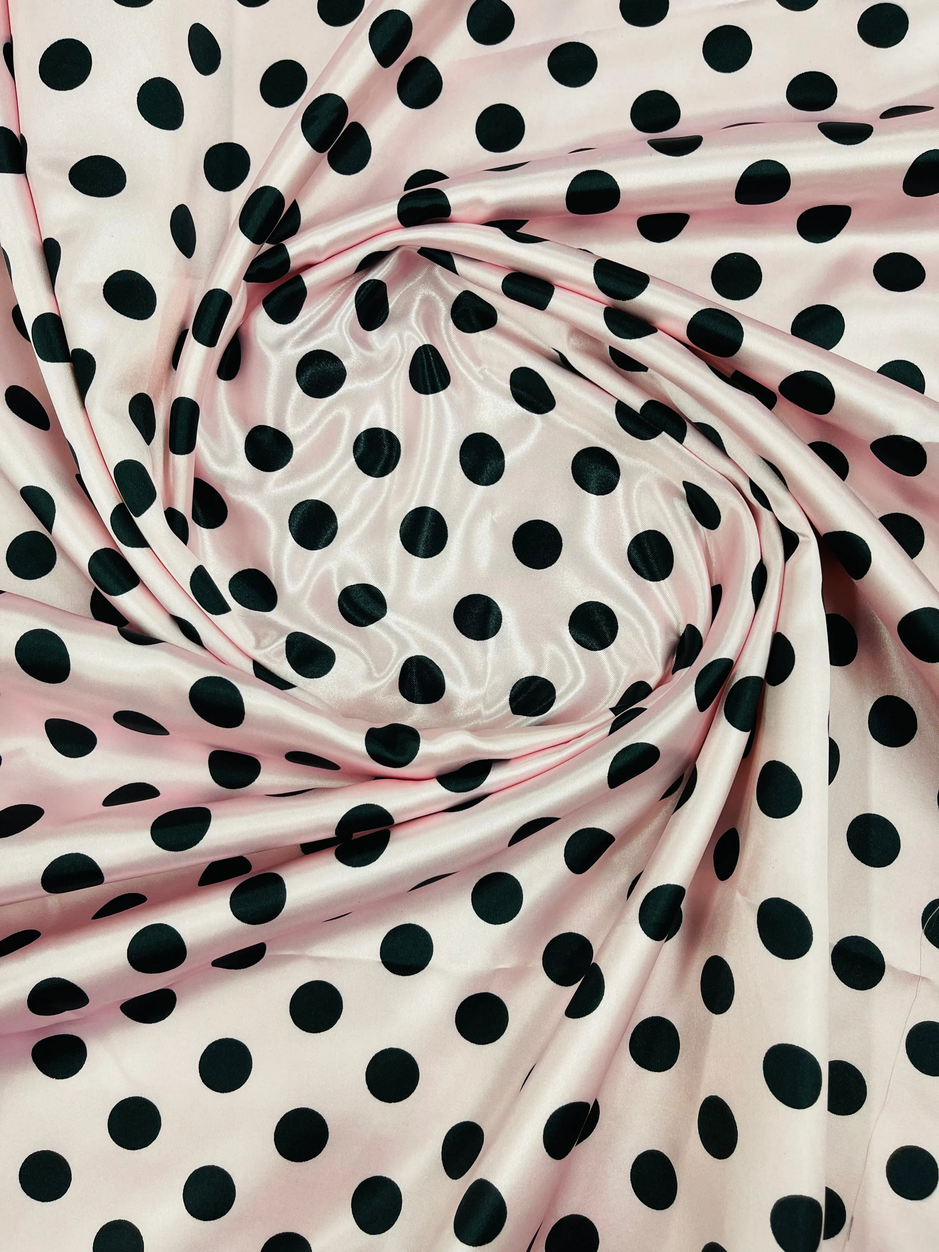 POLKA DOT SATIN CHARMEUSE (by the yard)