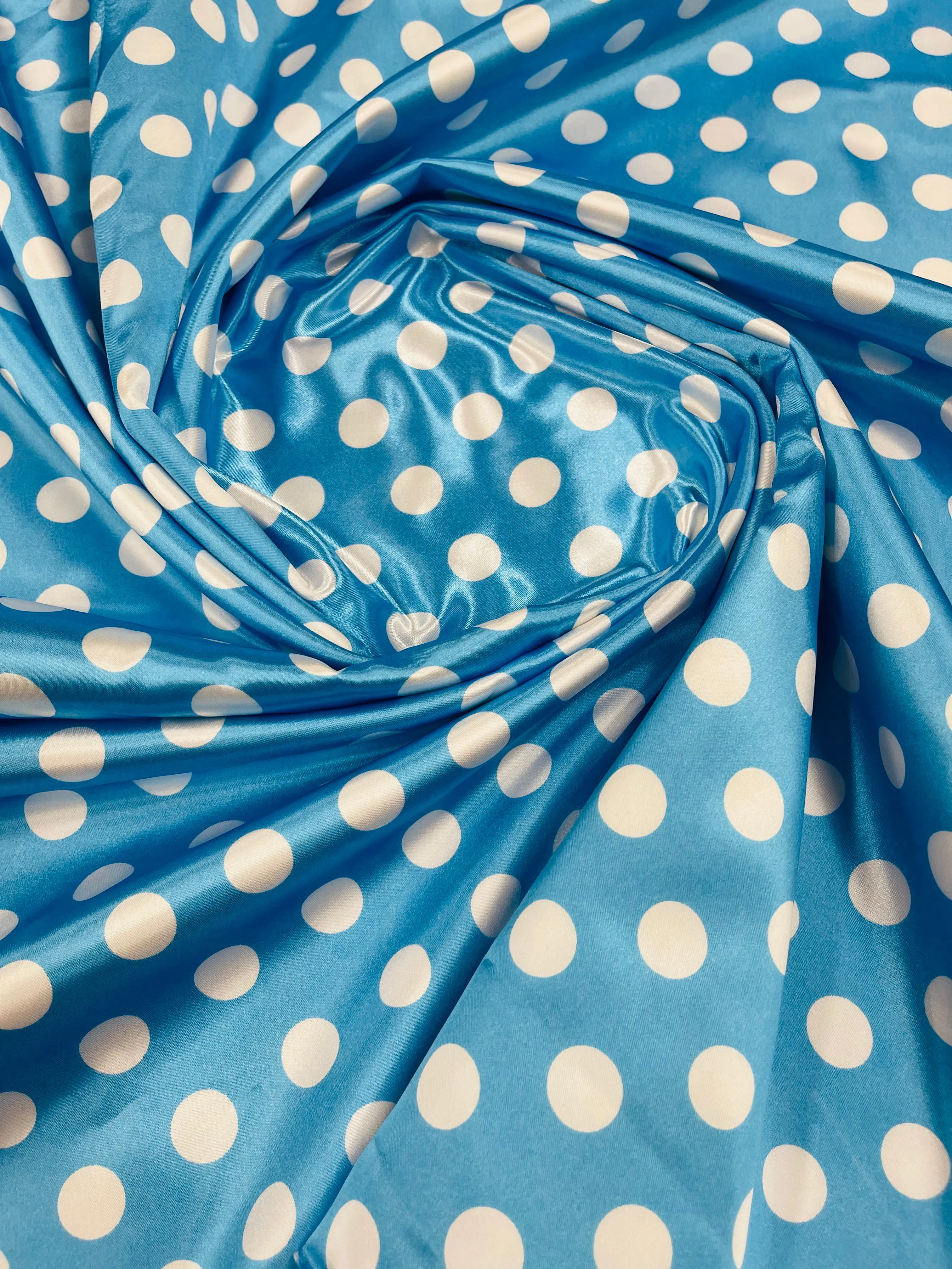 POLKA DOT SATIN CHARMEUSE (by the yard)