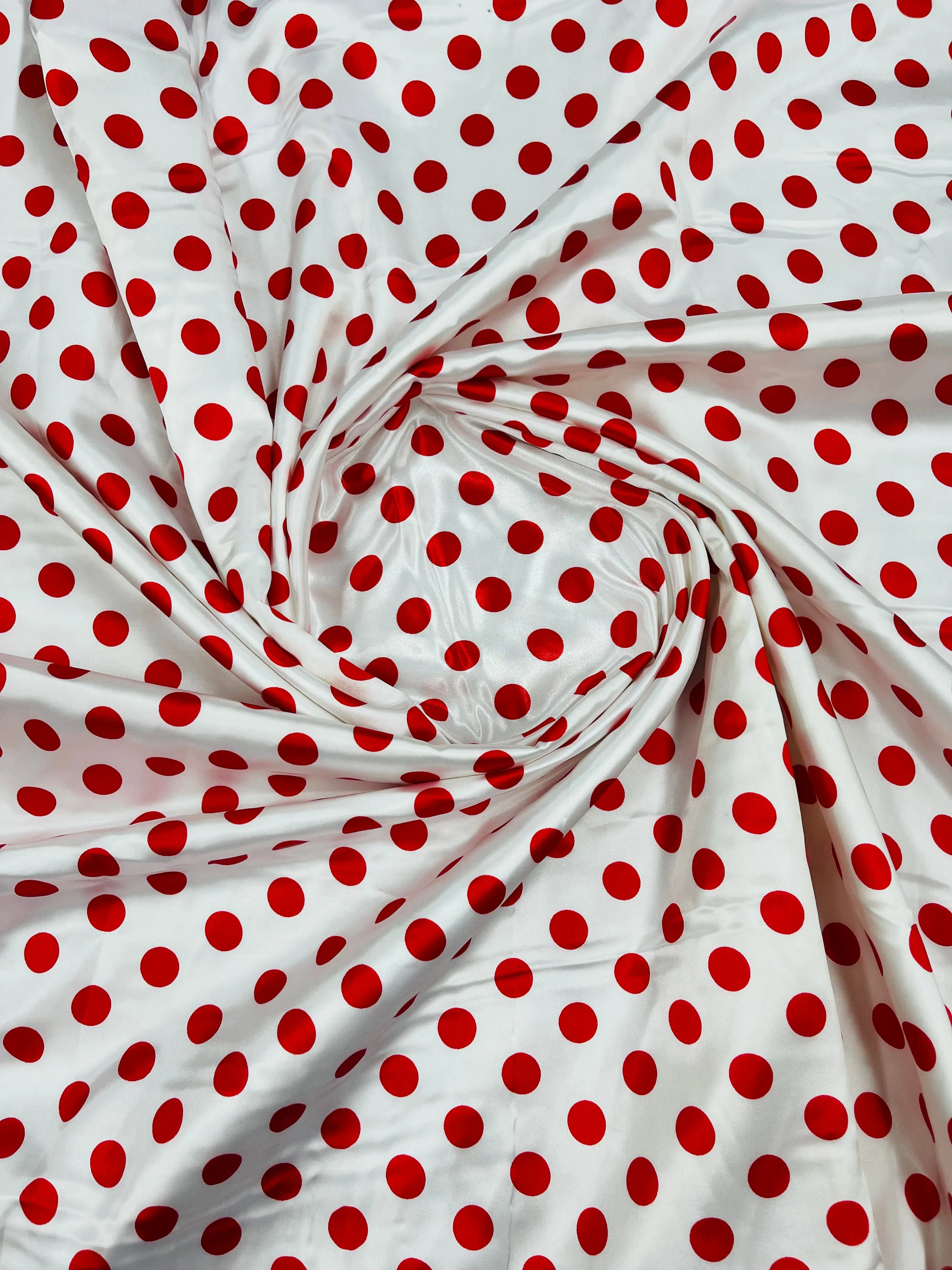 POLKA DOT SATIN CHARMEUSE (by the yard)