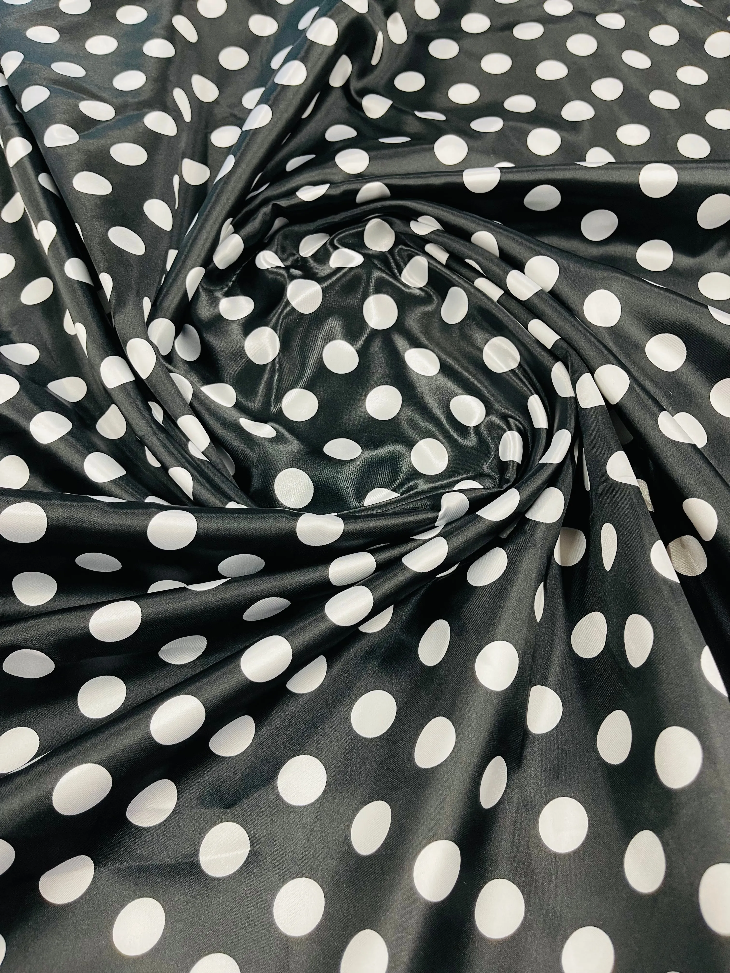 POLKA DOT SATIN CHARMEUSE (by the yard)