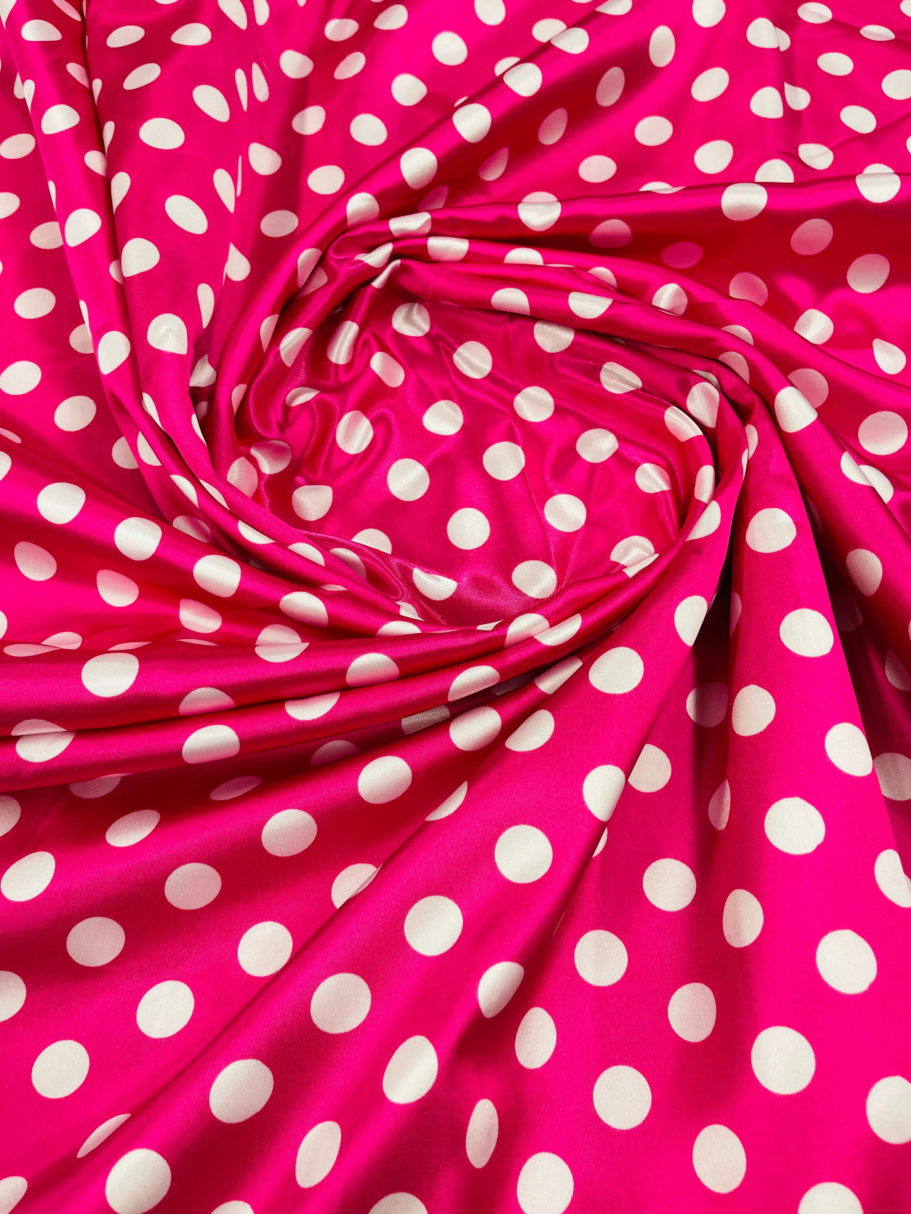 POLKA DOT SATIN CHARMEUSE (by the yard)