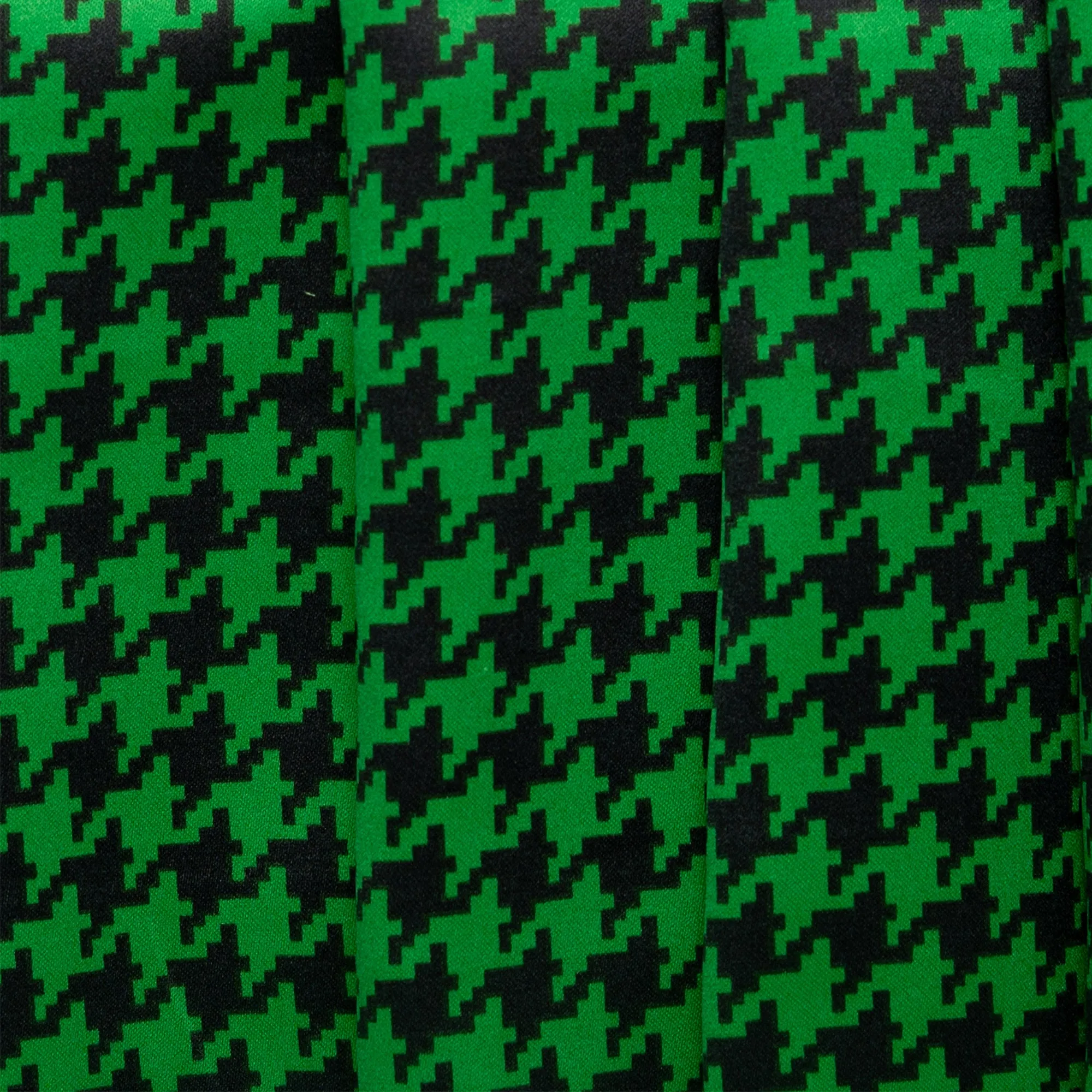 Printed Satin Velvet - CHARLOTTE - Houndstooth - Green